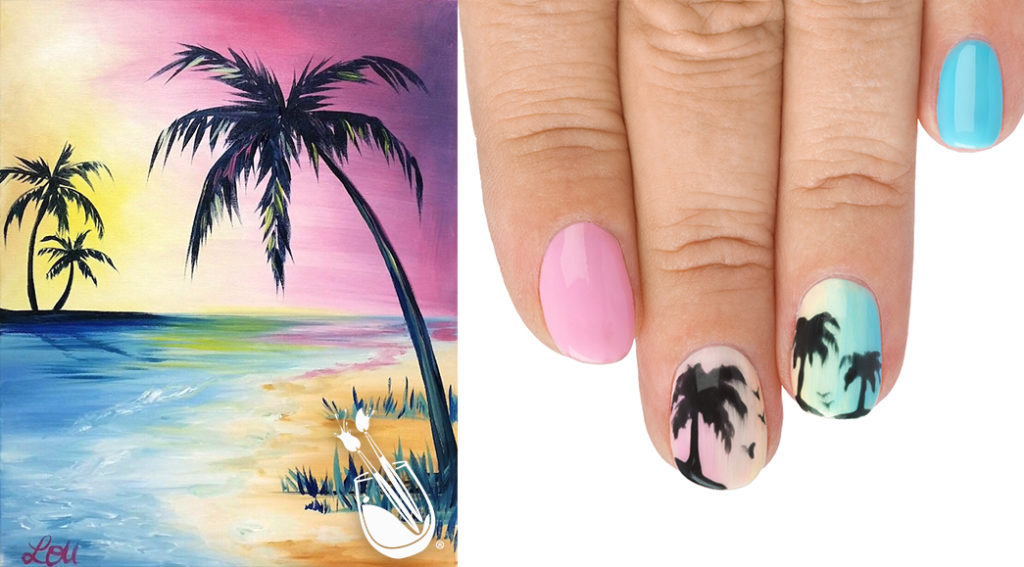 Painting with a Twist's "Bubble Gum Beach" Nail Styles