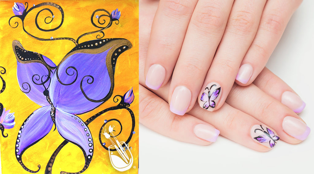 Painting with a Twist's "Purple Butterfly" Nail Styles